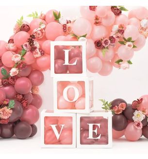 Balloon Boxes Love White 30 x 30cm