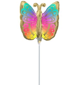 Mini Butterfly Multi-Coloured Foil Balloon