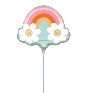Mini Dazed and Engaged Daisy Boho Rainbow Foil Balloon