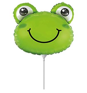 Mini Frog Head Green Foil Balloon