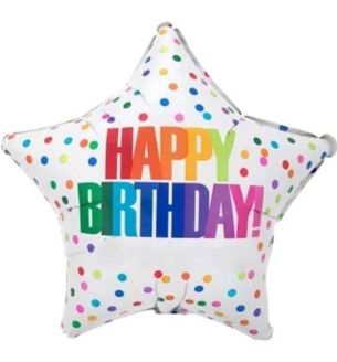 Mini Happy Birthday Confetti Star Foil Balloon