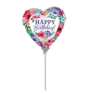 Mini Happy Birthday Florals Foil Balloon