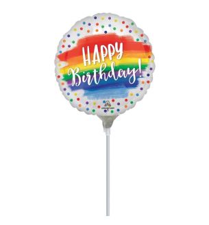 Mini Happy Birthday Paint Splash Confetti Foil Balloons