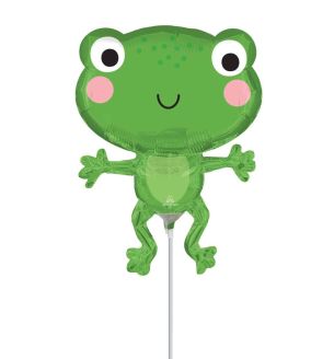 Mini Happy Frog Green Foil Balloon