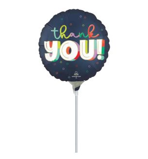 Mini Thank You! Satin Blue Foil Balloon