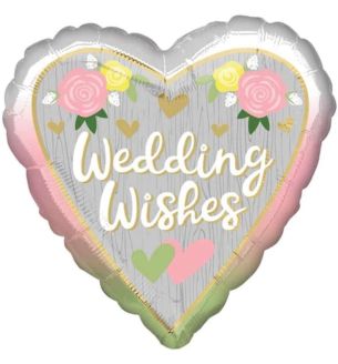 Mini Wedding Wishes Ombre Heart Foil Balloon