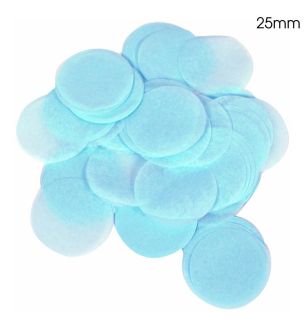 Oaktree Tissue Paper Confetti Round 25mm x 100g Light Blue