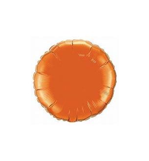 18" North Star Round Orange Foil Balloon