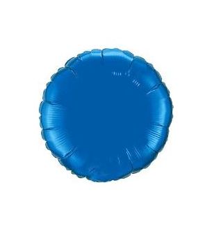 18" Qualatex Round Chrome Blue Unpackaged Foil Balloon