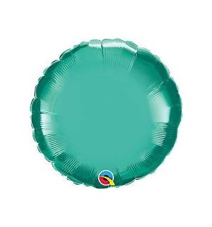 18" Qualatex Round Chrome Green Unpackaged Foil Balloon