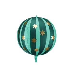 Orbz Gold Stars Green Stripes 50cm