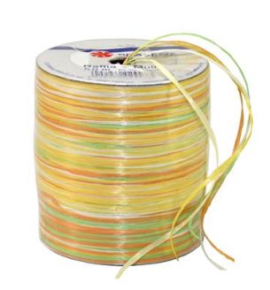 Orange and White Raffia 50m Spool
