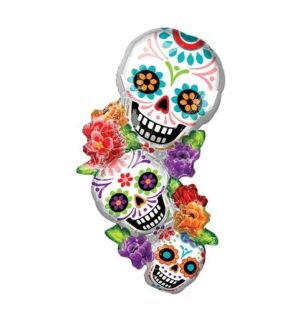 41" Stacking Sugar Skulls Anagram Foil Balloon