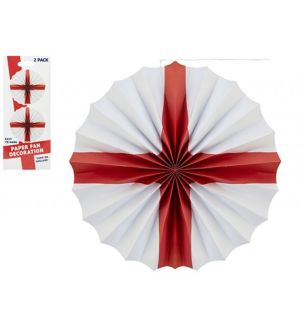12" St George Paper Hanging Fan 2pc
