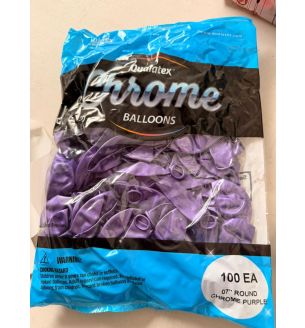 7" Chrome Purple Qualatex 100ct