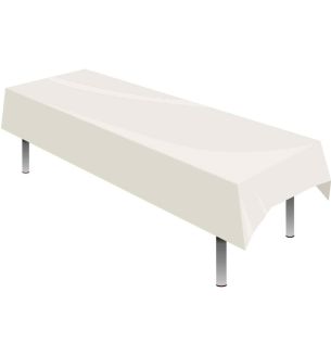 White Plastic Tablecover 1.37m x 2.74m
